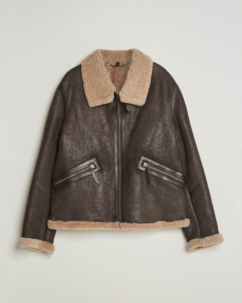 Belstaff Winterbrook Shearling Jacket Dark Brown – Bruin