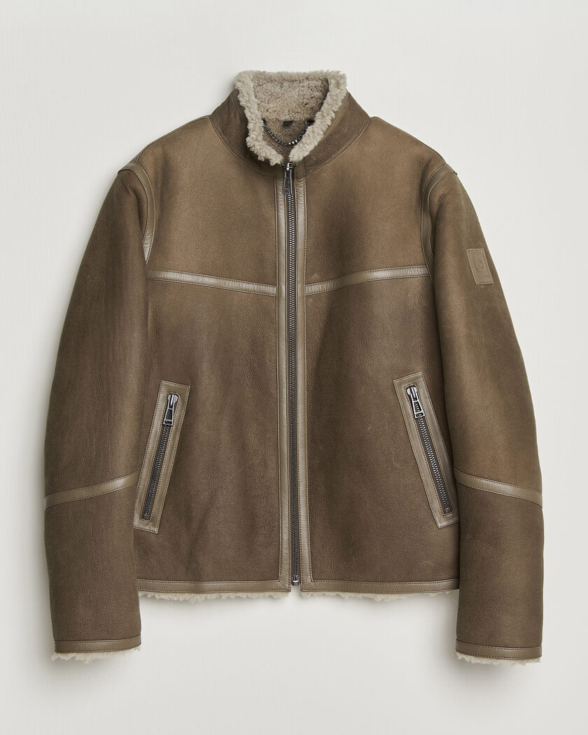 Belstaff Highland Shearling Jacket Dark Dusty Taupe – Bruin