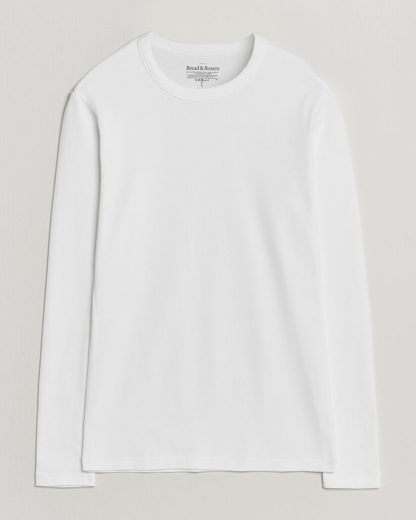 Bread & Boxers Ribbed Long Sleeve T-Shirt White – Wit