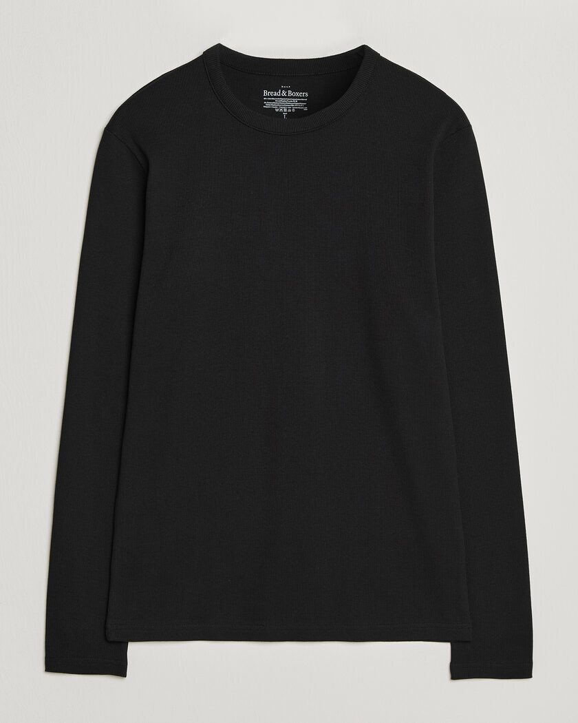 Bread & Boxers Ribbed Long Sleeve T-Shirt Black – Zwart
