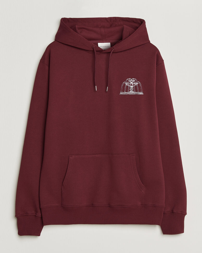 Drôle de Monsieur Fountain Printed Hoodie Burgundy – Rood