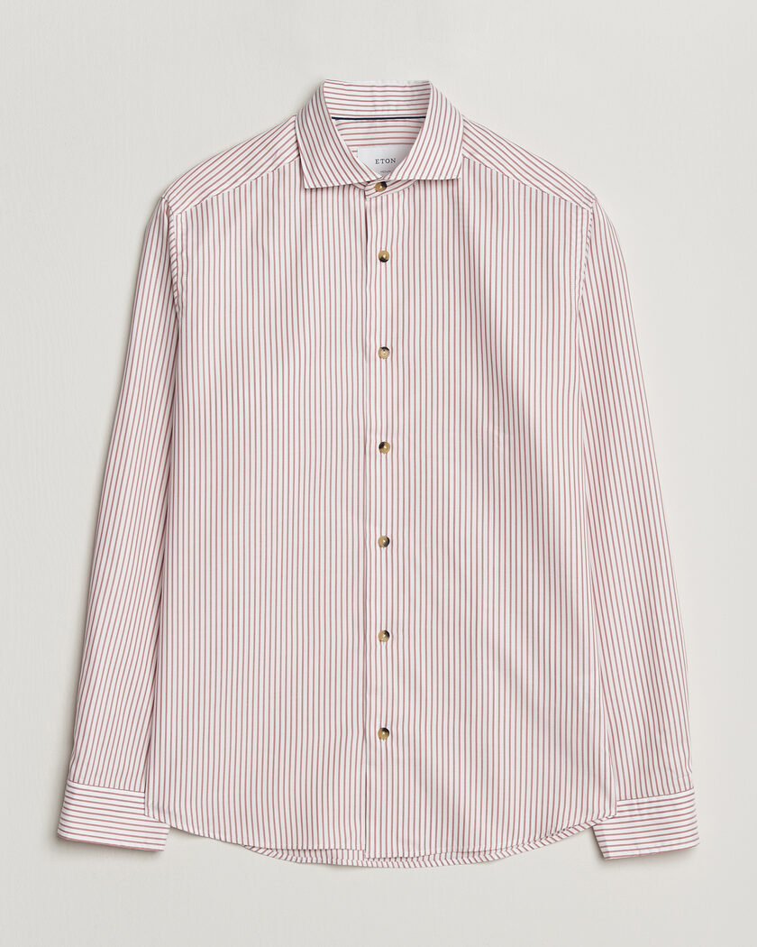 Eton Casual Fit Signature Oxford Striped Shirt Orange – Oranje