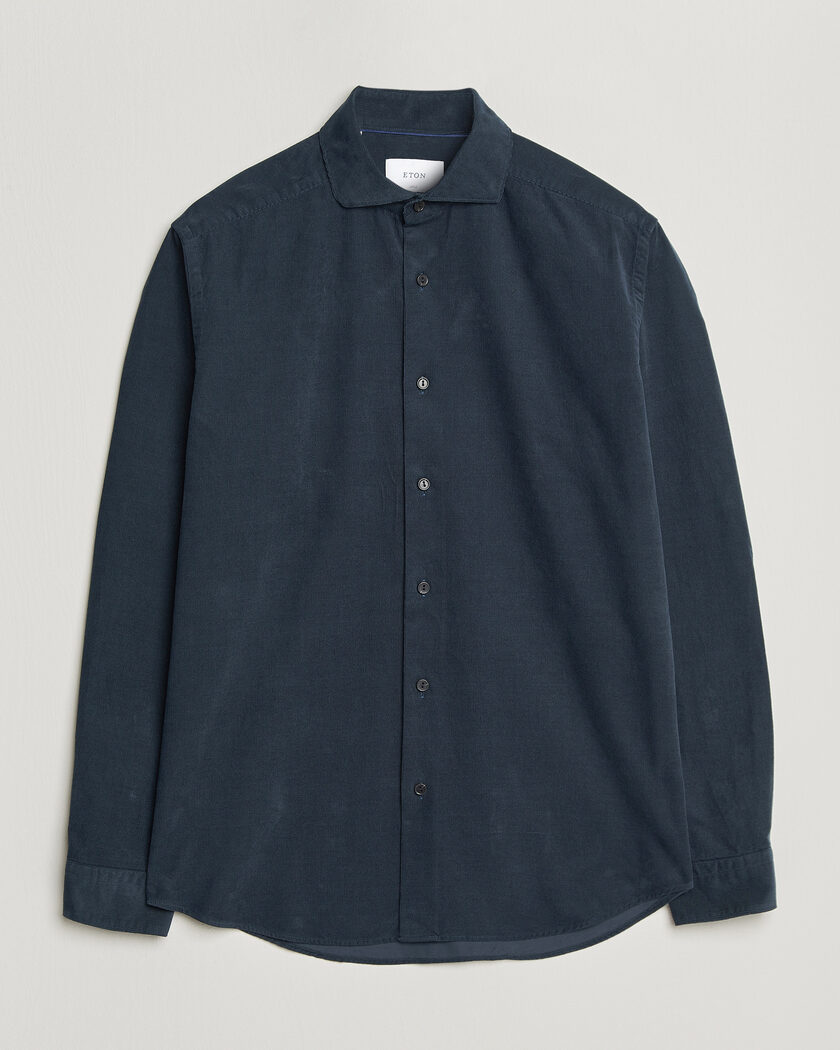 Eton Casual Fit Corduroy Shirt Navy Blue – Blauw