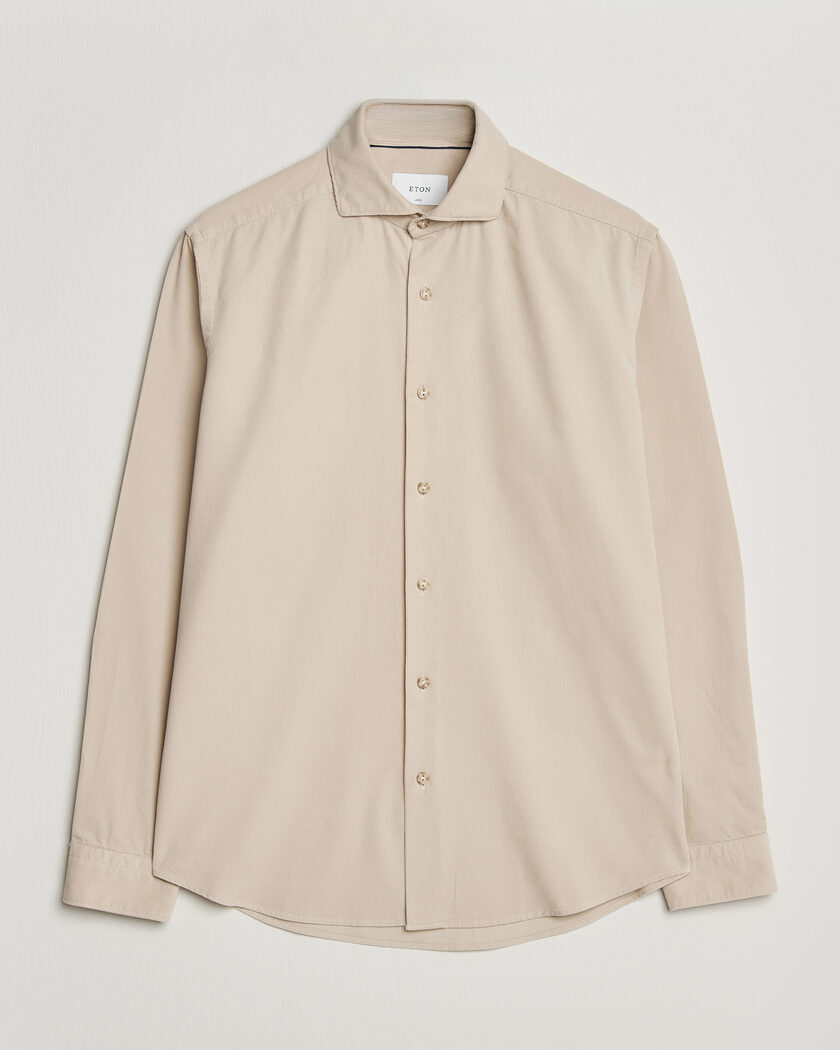 Eton Casual Fit Corduroy Shirt Beige – Beige