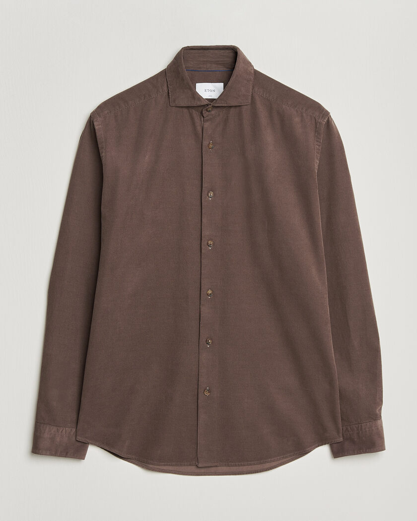 Eton Casual Fit Corduroy Shirt Dark Brown – Bruin