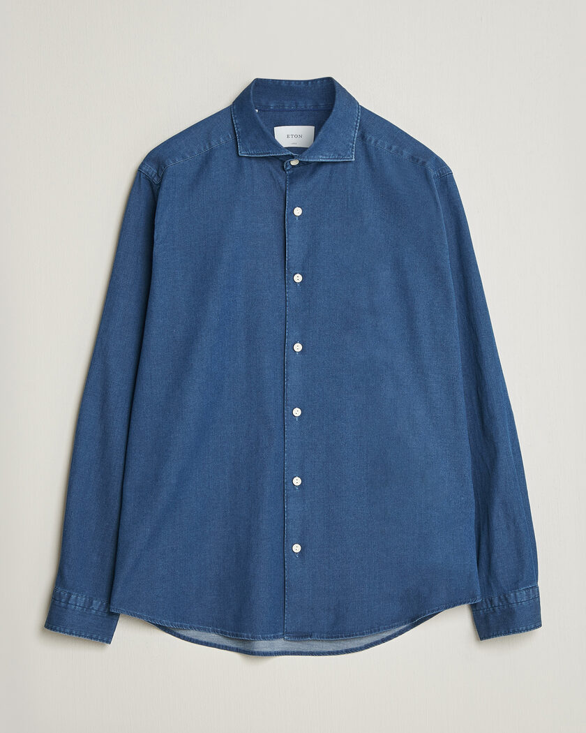 Eton Casual Fit Denim Shirt Dark Wash – Blauw