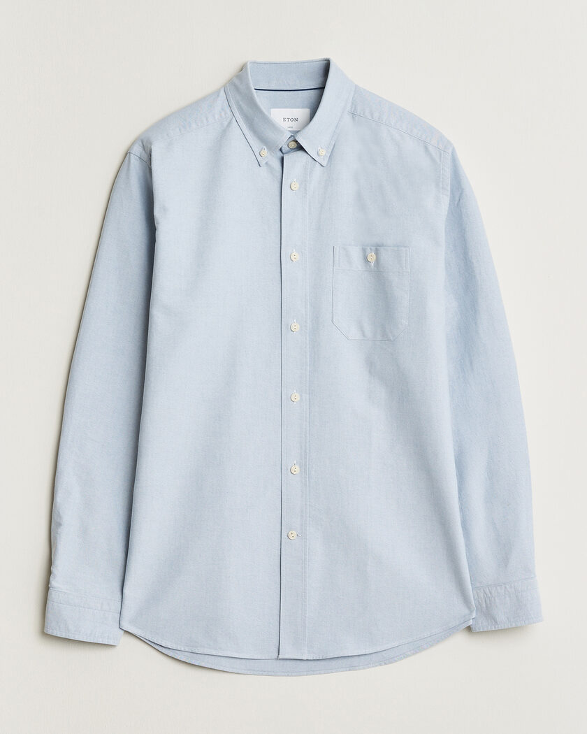Eton Regular Fit Ivy Oxford Shirt Light Blue – Blauw