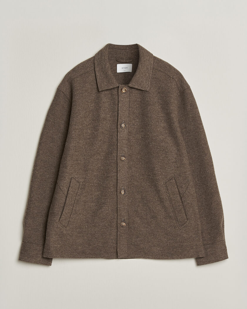 Eton Boiled Wool Shirt Jacket Brown – Bruin
