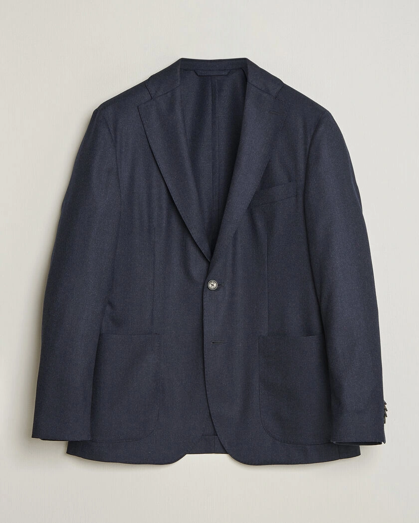 Eton Wool Flannel Soft Jacket Navy Blue – Blauw