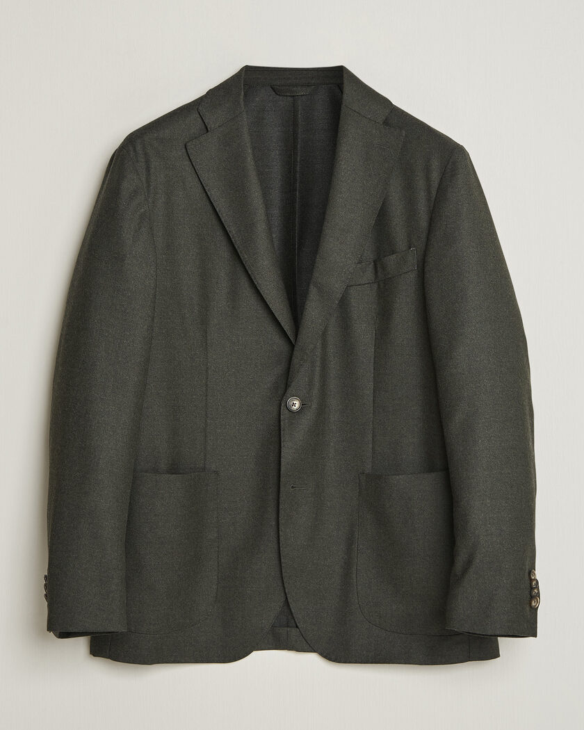 Eton Wool Flannel Soft Jacket Dark Green – Groen