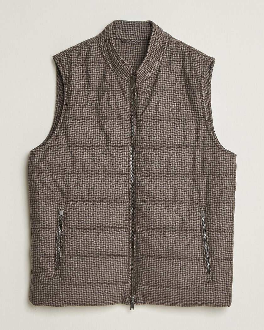Eton Wool/Cashmere Padded Vest Brown – Bruin