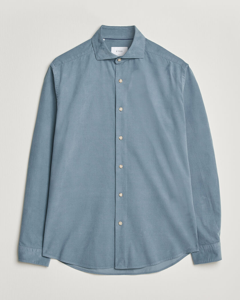Eton Casual Fit Corduroy Shirt Blue – Blauw