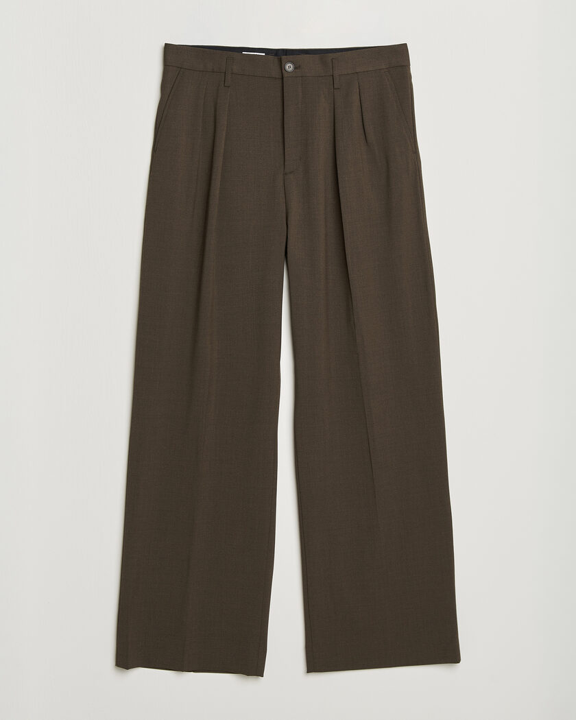 Filippa K Milo Wide Wool Trousers Walnut Brown – Bruin