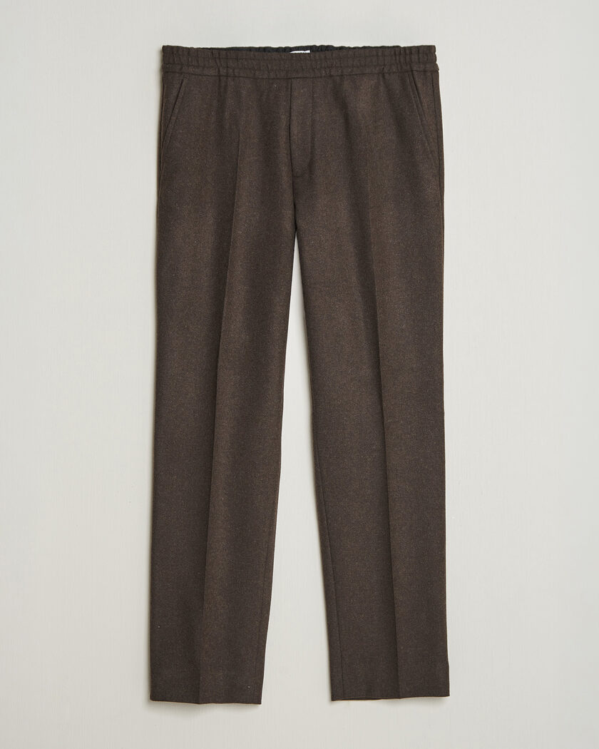 Filippa K Theo Relaxed Flannel Trousers Walnut Brown – Bruin