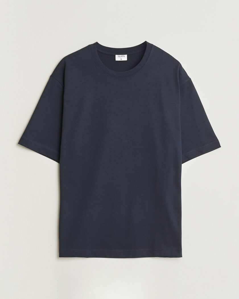 Filippa K Heavy Cotton Crew Neck T-Shirt Night Blue – Blauw