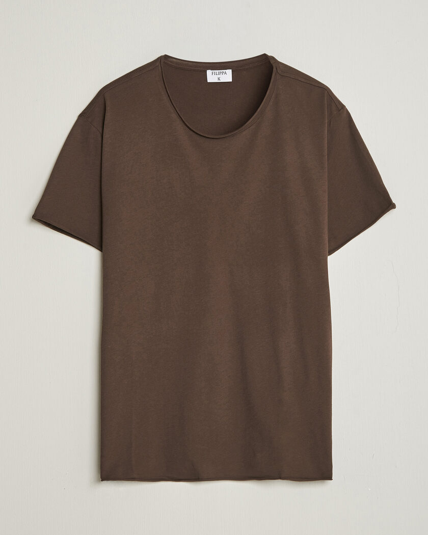 Filippa K Roll Neck Crew Neck T-Shirt Golden Brown – Bruin