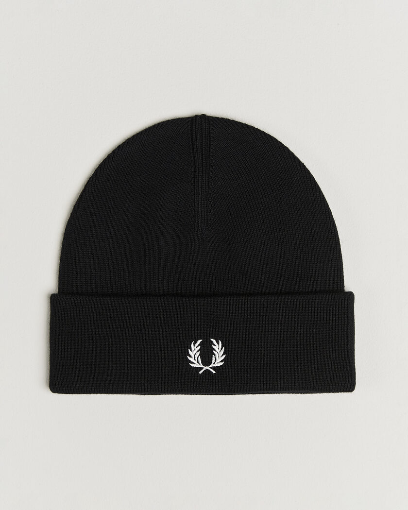 Fred Perry Merino Wool Beanie Black – Zwart
