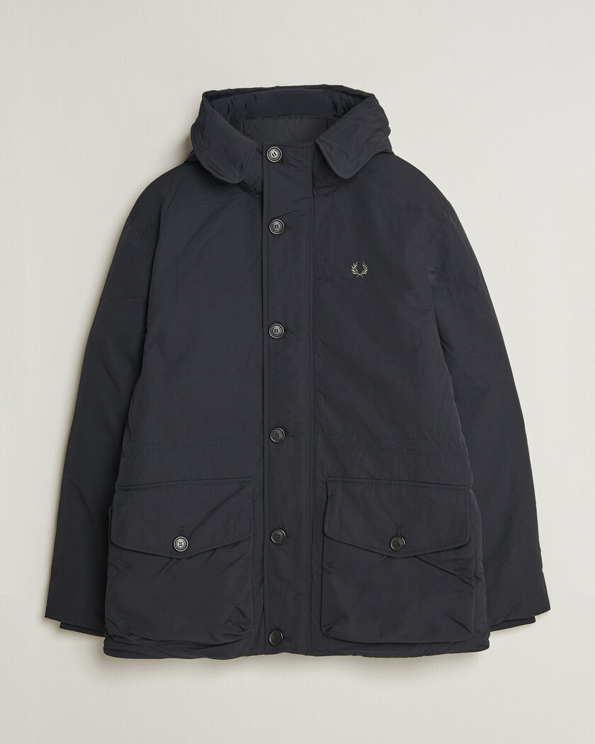 Fred Perry Padded Patch Pocket Parka Black – Zwart