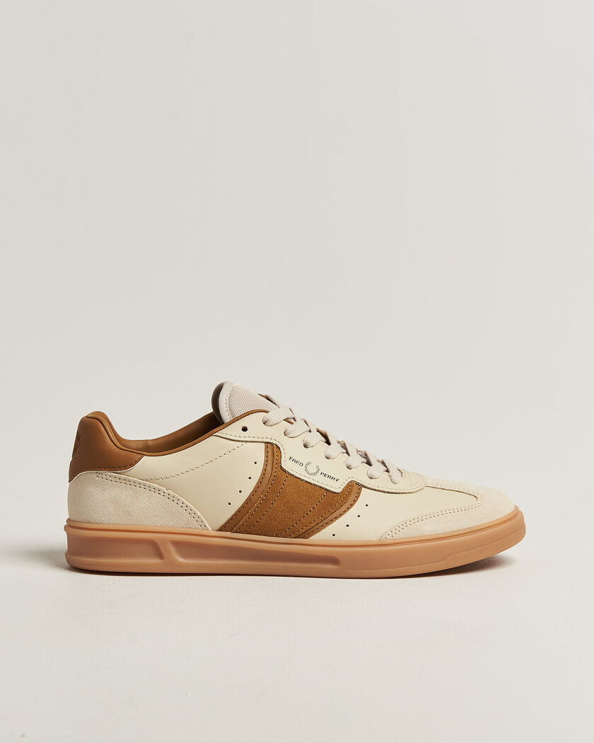 Fred Perry B4 Leather/Suede Sneaker Oatmeal – Wit