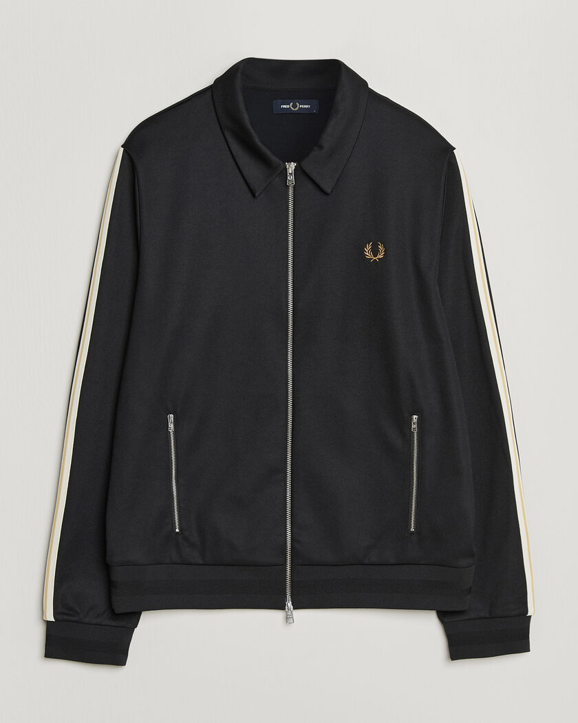 Fred Perry Tipped Taped Track Jacket Black – Zwart