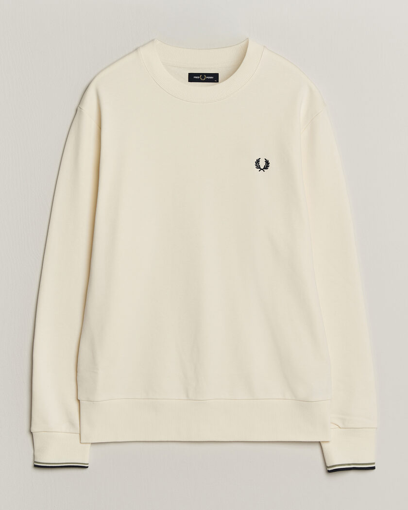 Fred Perry Crew Neck Sweatshirt Ecru – Wit