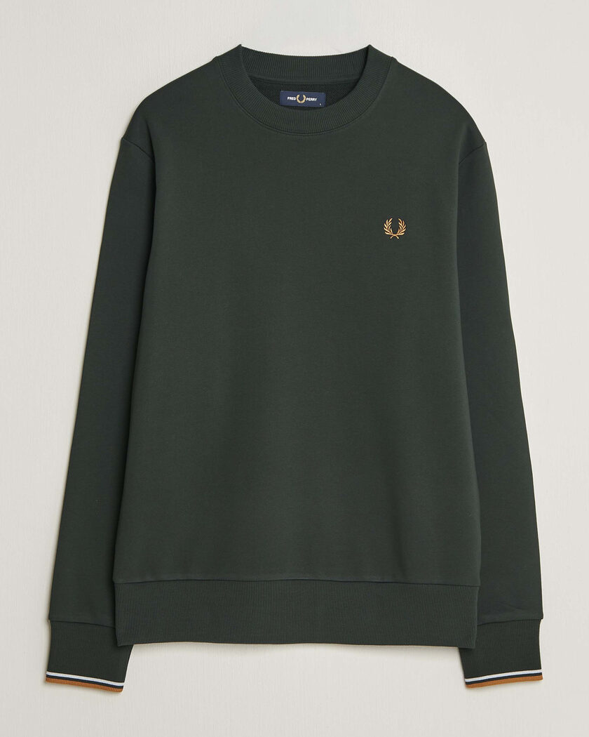 Fred Perry Crew Neck Sweatshirt Night Green – Groen