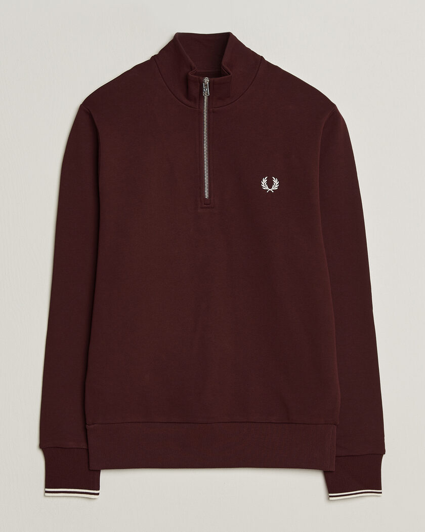 Fred Perry Half Zip Sweatshirt Oxblood – Rood