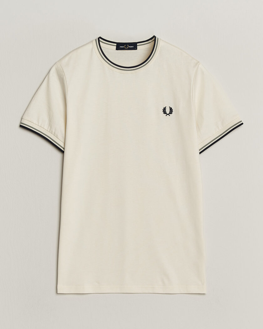Fred Perry Twin Tipped T-Shirt Ecru – Wit
