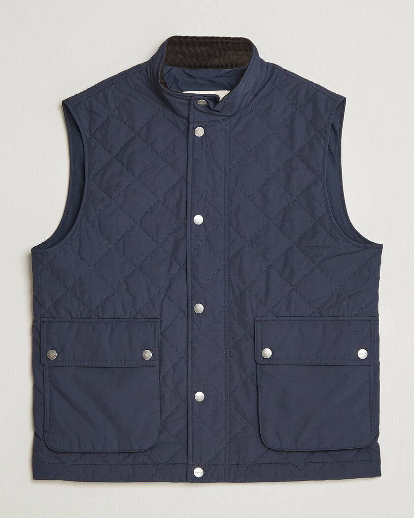 Gant Classic Quilted Vest Evening Blue – Blauw