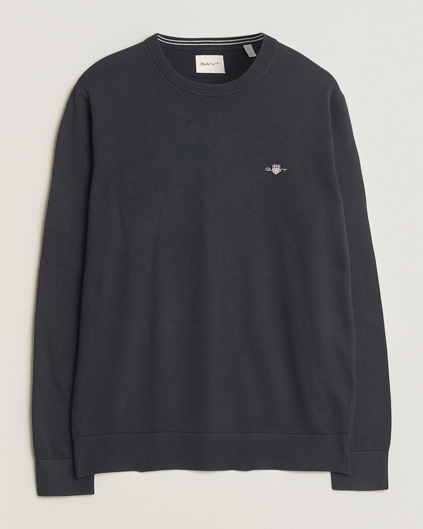 Gant Classic Cotton Crew Neck Black – Zwart