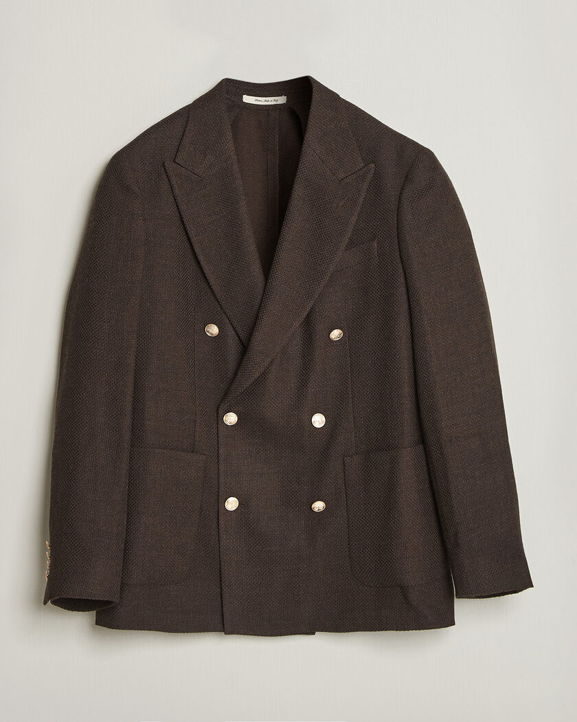 Gant Wool Textured Double Breasted Blazer Black Brown – Bruin