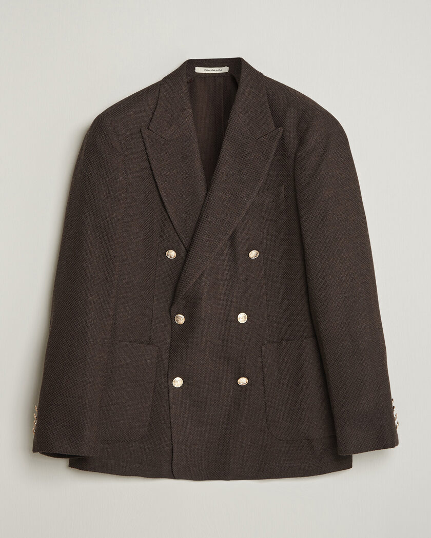 Gant Wool Textured Double Breasted Blazer Black Brown – Bruin