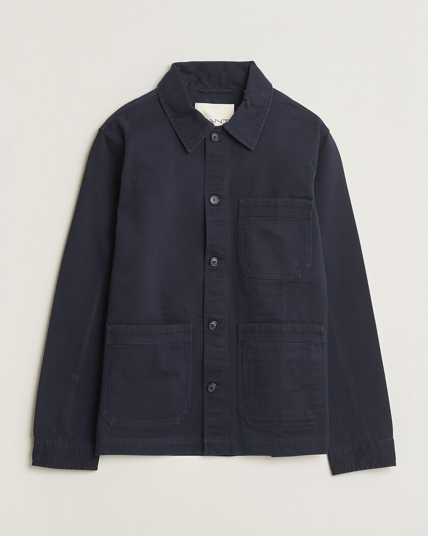Gant Regular Fit Brushed Twill Overshirt Evening Blue – Blauw