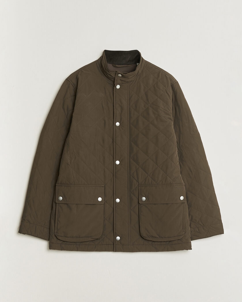 Gant Classic Quilted Mid Jacket Black Brown – Bruin