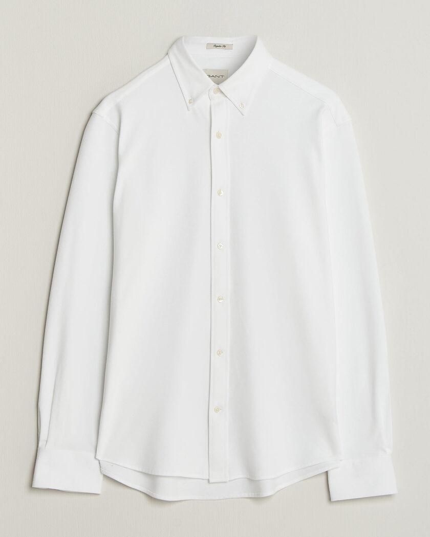 Gant Regular Fit Jersey Pique Shirt White – Wit