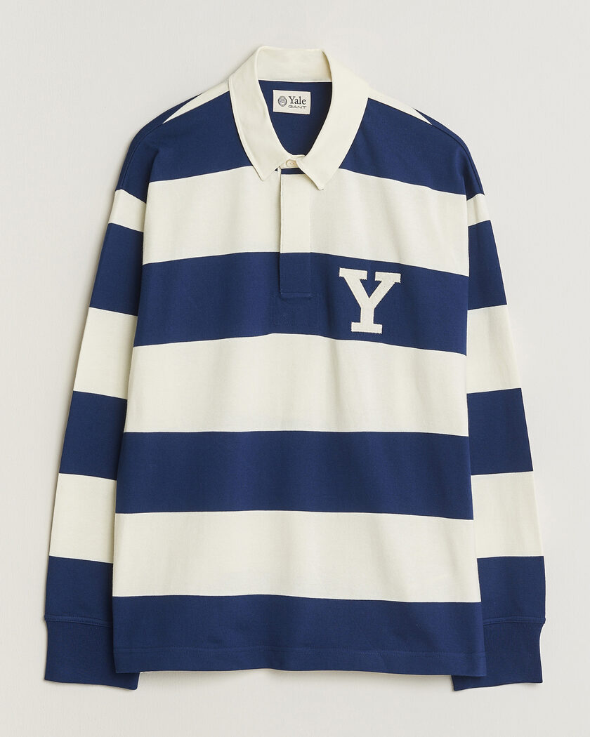 Gant YALE Striped Heavy Rugger Rich Navy – Blauw