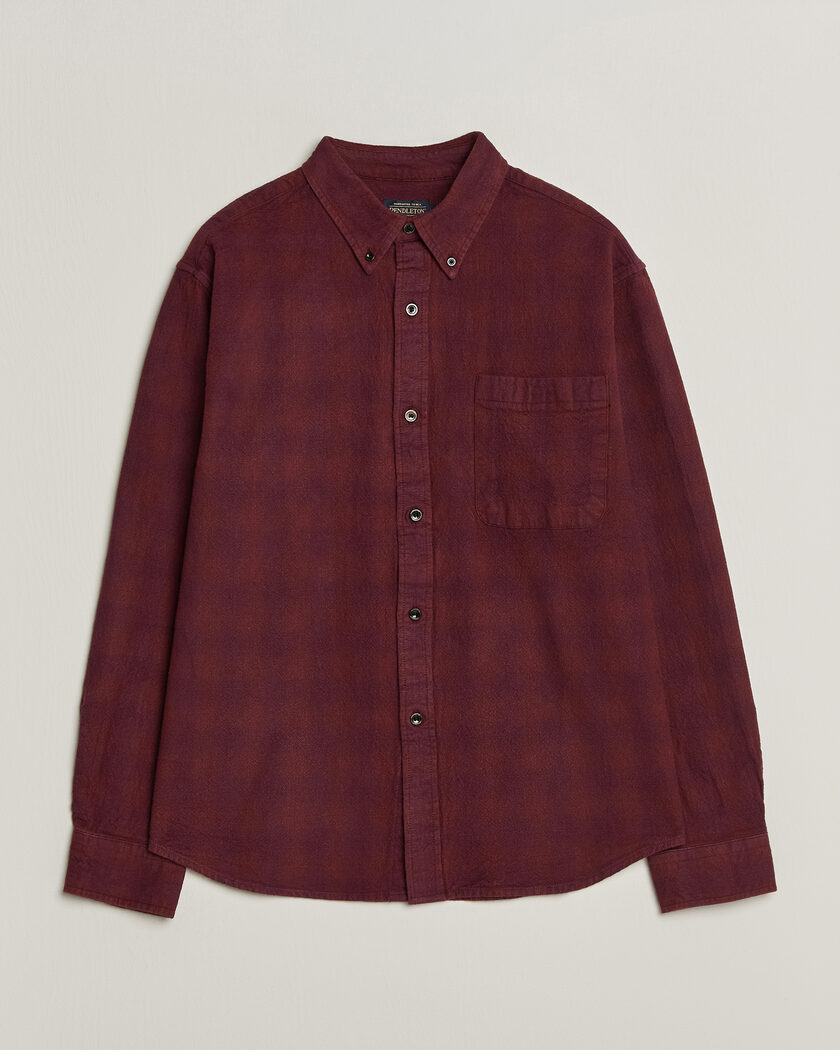 Pendleton Flannel Button Down Shirt Maroon Plaid – Rood