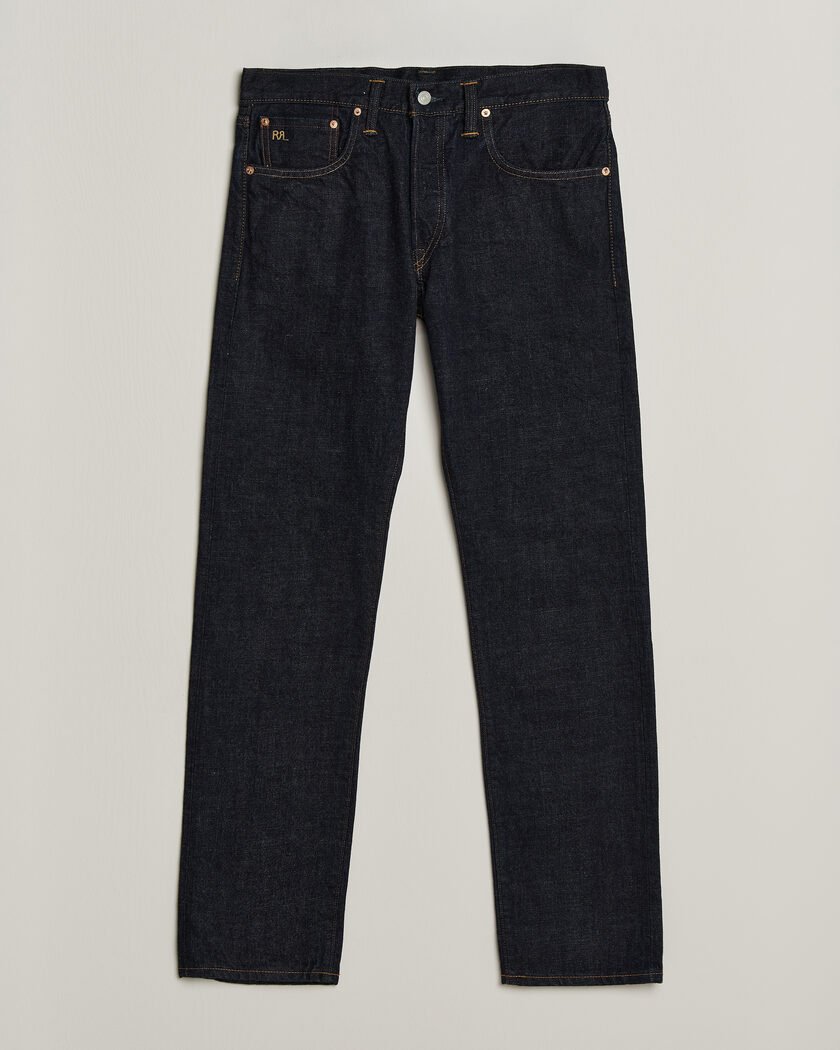 RRL Slim Fit Selvedge Jeans East/West Rinse – Blauw