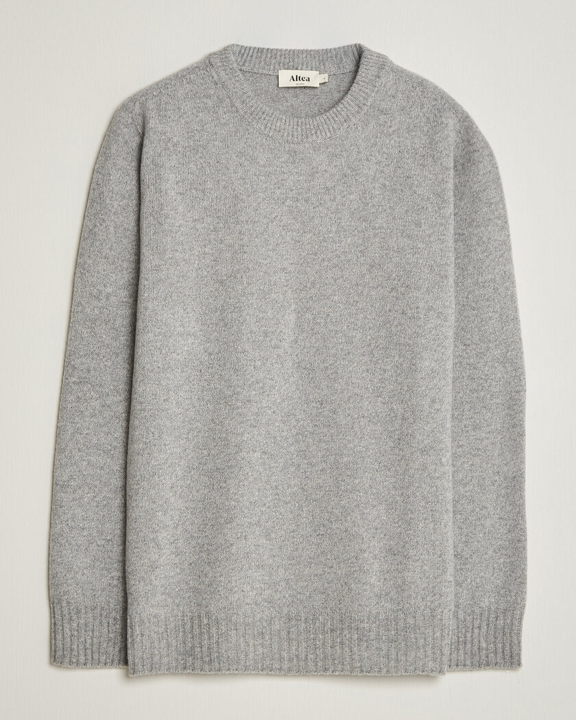 Altea Wool/Cashmere Crew Neck Pullover Light Grey – Grijs