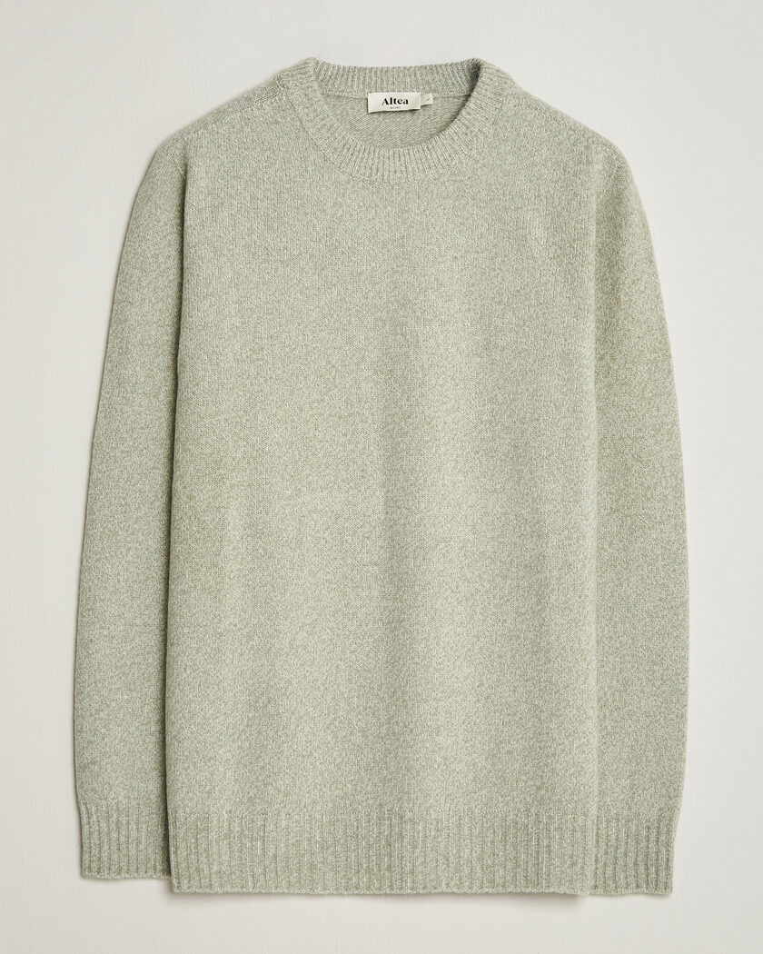 Altea Wool/Cashmere Crew Neck Pullover Mint Green – Groen