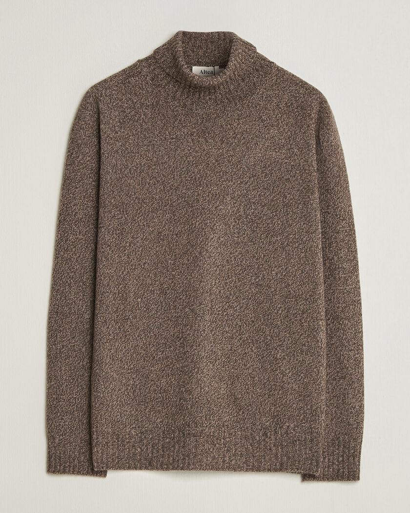  Altea Wool/Cashmere Rollneck Brown Melange – Bruin