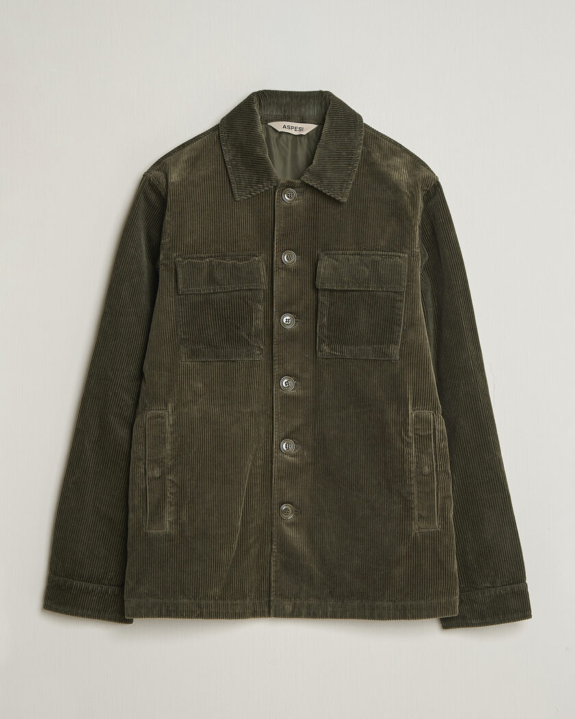 Aspesi Tigre Corduroy Shirt Jacket Military – Groen
