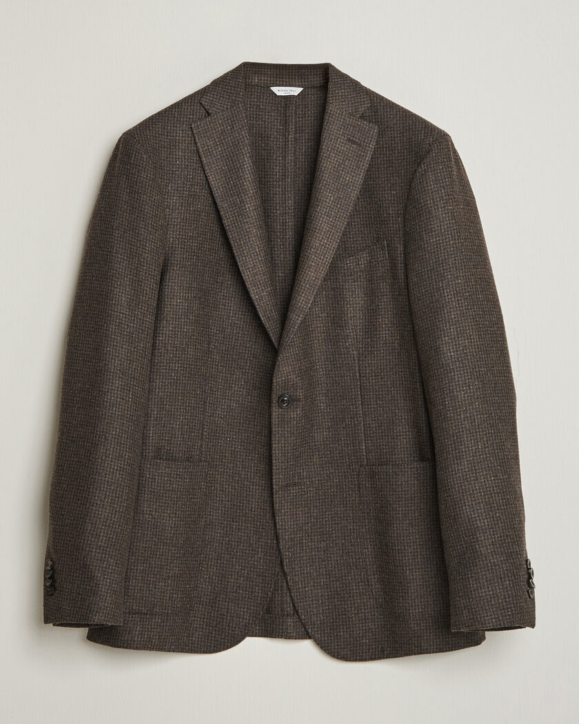 Boglioli K Jacket Wool Houndstooth Blazer Dark Brown – Bruin