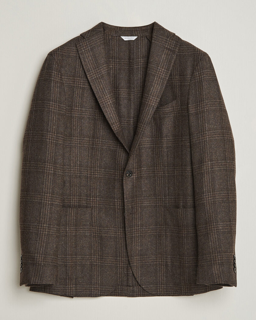 Boglioli K Jacket Wool Check Blazer Dark Brown – Bruin