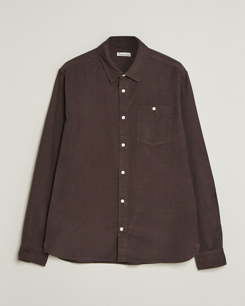 KnowledgeCotton Apparel Regular Fit Cord Shirt Chocolate – Bruin