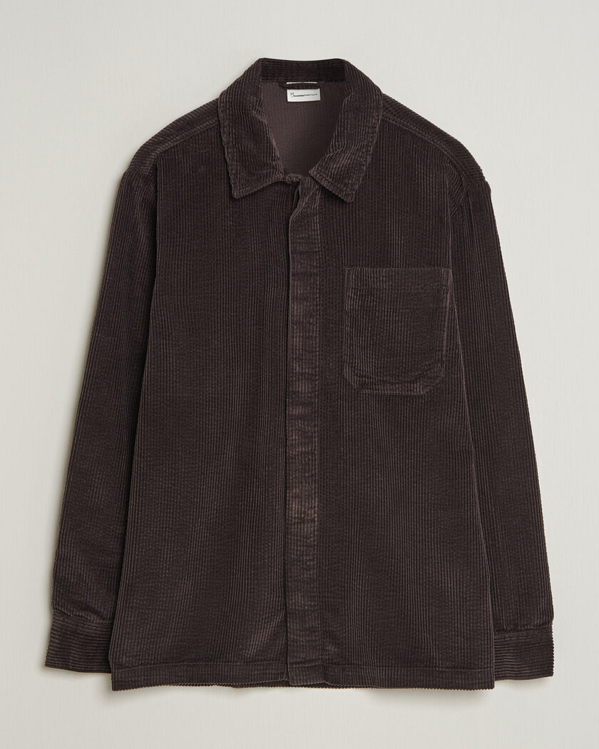KnowledgeCotton Apparel Cotton Corduroy Overshirt Chocolate – Bruin