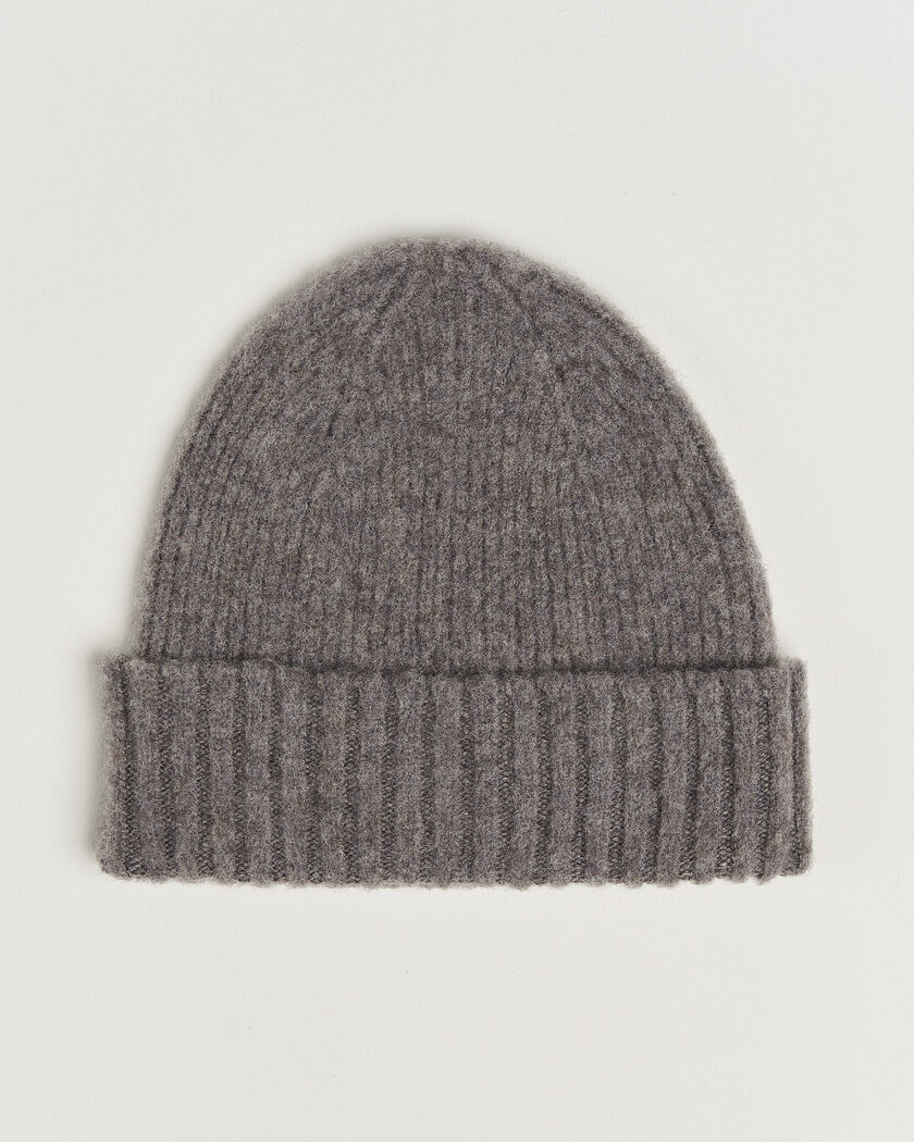 Robert Mackie Rona Ribbed Shaggy Lambswool Beanie Light Brown – Bruin