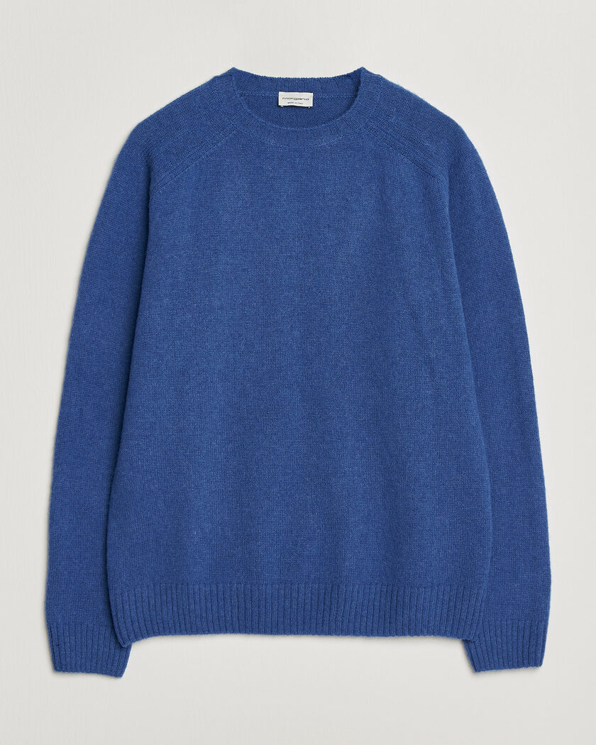 Morgano Brushed Wool Crewneck High Blue – Blauw