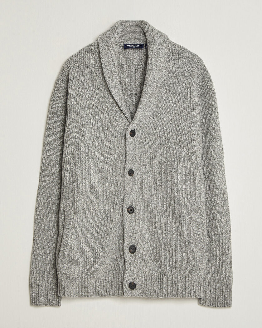 Charles Tyrwhitt Chunky Merino Shawl Neck Cardigan Grey – Grijs