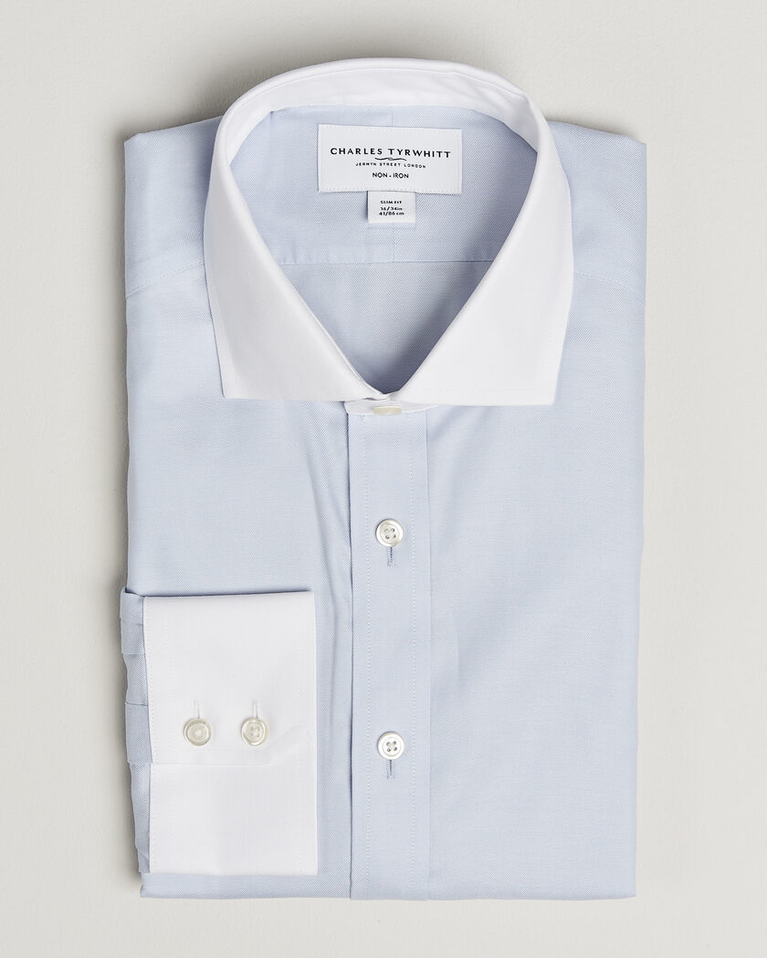 Charles Tyrwhitt Slim Fit Non Iron Plain Winchester Shirt Light Blue – Blauw